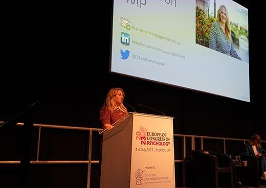 Dr Lisa Cameron at the European Congress of Psychology