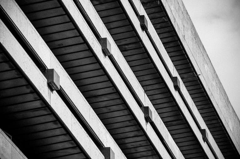 Brutalist concrete structure