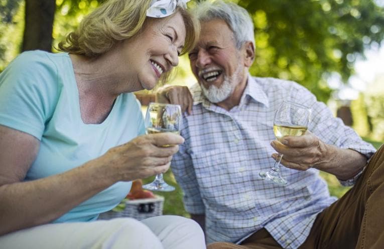 Couple enjoying a picnic