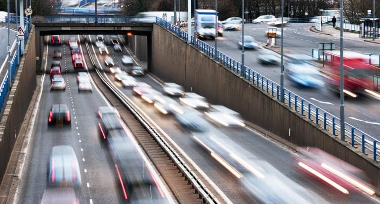 Cars on the UK motorway