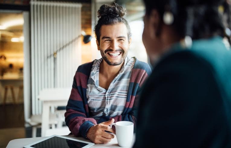 Man taking a coffee break